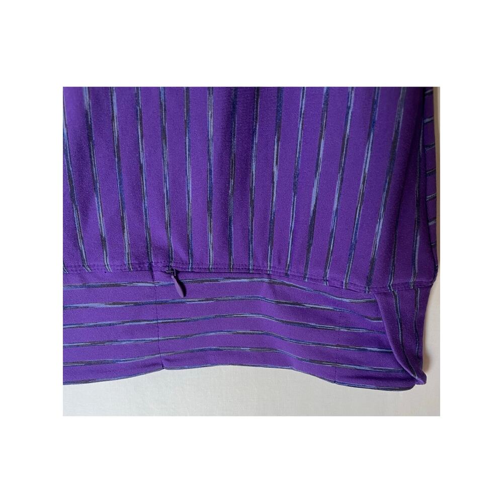 Athleta Women's M Purple Space Dye Striped Activewear Top Thumbholes Athleisure - Picture 8 of 9